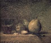 Sheng three pears walnut wine glass and a knife Jean Baptiste Simeon Chardin